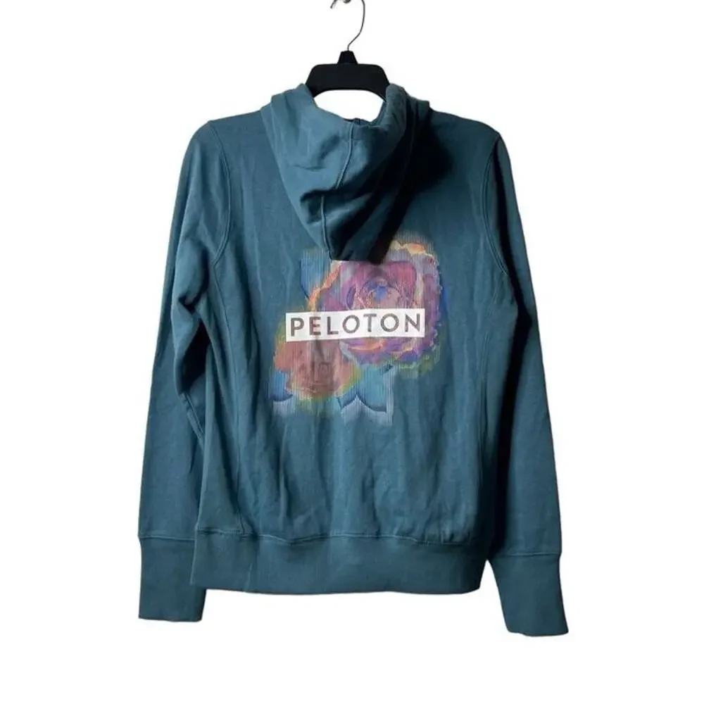 Peloton Activewear Digi Bloom Lightweight Full Zip Up‎ Hoodie Sweatshirt Medium